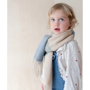 Pure Lambswool Kids Scarf (Blue Candy Stripe)