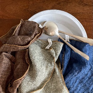 Camel Edged Linen Kitchen Cloths (3 types)