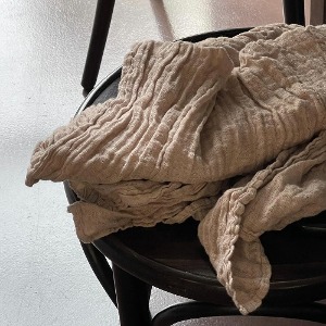 French Heavy Linen Scarf (SAND)